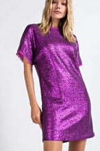Load image into Gallery viewer, Mystical Magenta Matte Sequin Dress