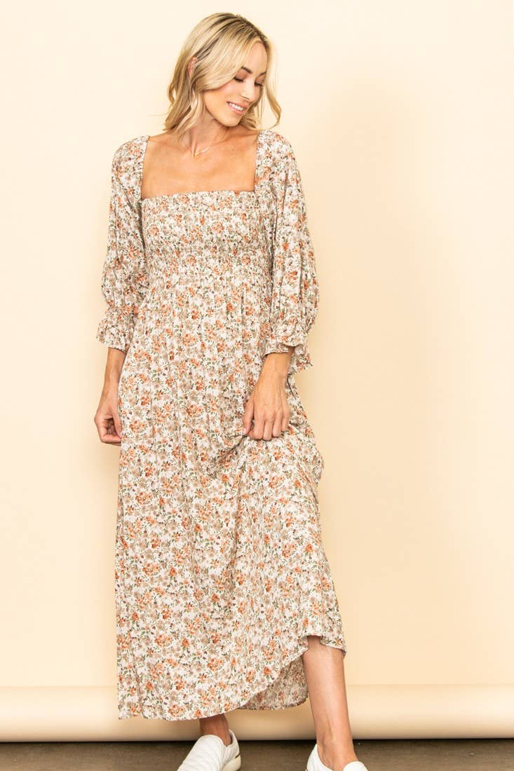 Rustic Nights Smocked Floral Maxi Dress – Stellaluna Raine
