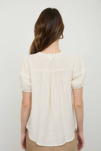 Load image into Gallery viewer, Spring Whispers Scallop Trim Top (Ivory or Navy)
