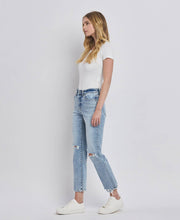 Load image into Gallery viewer, Stone Cold HIGH RISE DISTRESSED STRAIGHT JEANS
