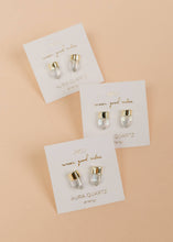 Load image into Gallery viewer, Wear Good Vibes Gold Dip Point Aura Quartz Earrings
