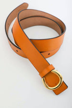 Load image into Gallery viewer, Minimalist Gold Horseshoe Belt (Black or Cognac)
