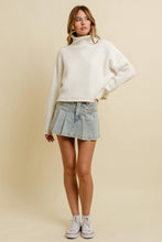 Load image into Gallery viewer, Winter White Chunky Cream Turtleneck Sweater
