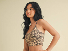 Load image into Gallery viewer, Cat Power Leopard Print Racerback Crop Tank/ Bralette
