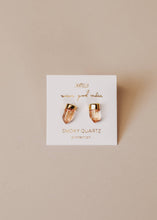 Load image into Gallery viewer, Gold Dip Point - Smoky Quartz - Gold Earrings
