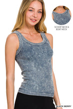 Load image into Gallery viewer, Blackberry 2-way Mineral Wash Ribbed Tank Top
