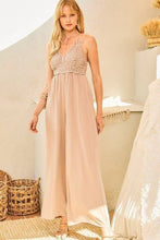 Load image into Gallery viewer, Desert Dreams Boho Lace Trim Jumpsuit
