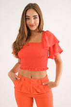 Load image into Gallery viewer, Poppy Red Smock Crop Top
