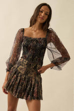 Load image into Gallery viewer, Wild Mocha Blooms Drop-Waist Lace-Up Pleated Mini Skort
