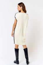 Load image into Gallery viewer, Chic Cream Contrast Sweater Dress
