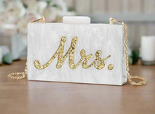 Load image into Gallery viewer, Mrs. Pearly Golden Acrylic Clutch
