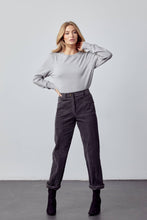 Load image into Gallery viewer, Charcoal Corduroy Straight Leg Pants
