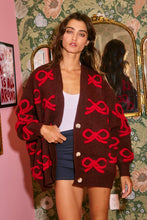 Load image into Gallery viewer, Chocolate Ribbons Oversized Pullover Sweater Cardigan (also Curvy Collection)

