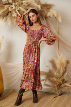 Load image into Gallery viewer, Sweet Tropics Smocked Midaxi Dress
