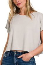 Load image into Gallery viewer, Brushed Soft Short Sleeve Round Neck Cropped Top
