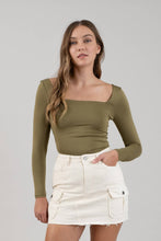 Load image into Gallery viewer, Be Square Reversible Square Neck Croppy Long Sleeve Top (3 colors)
