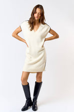 Load image into Gallery viewer, Chic Cream Contrast Sweater Dress
