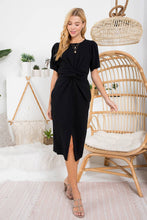 Load image into Gallery viewer, Chic &amp; Sweet Wrap-around Tie Midi Dress
