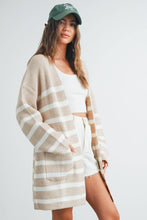 Load image into Gallery viewer, Cozy Elegance Striped Oversized Cardigan
