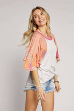 Load image into Gallery viewer, Posies Patchwork Mixed Media Raglan Top
