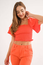 Load image into Gallery viewer, Poppy Red Smock Crop Top
