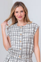 Load image into Gallery viewer, Office Break Oversized Tweed Vest
