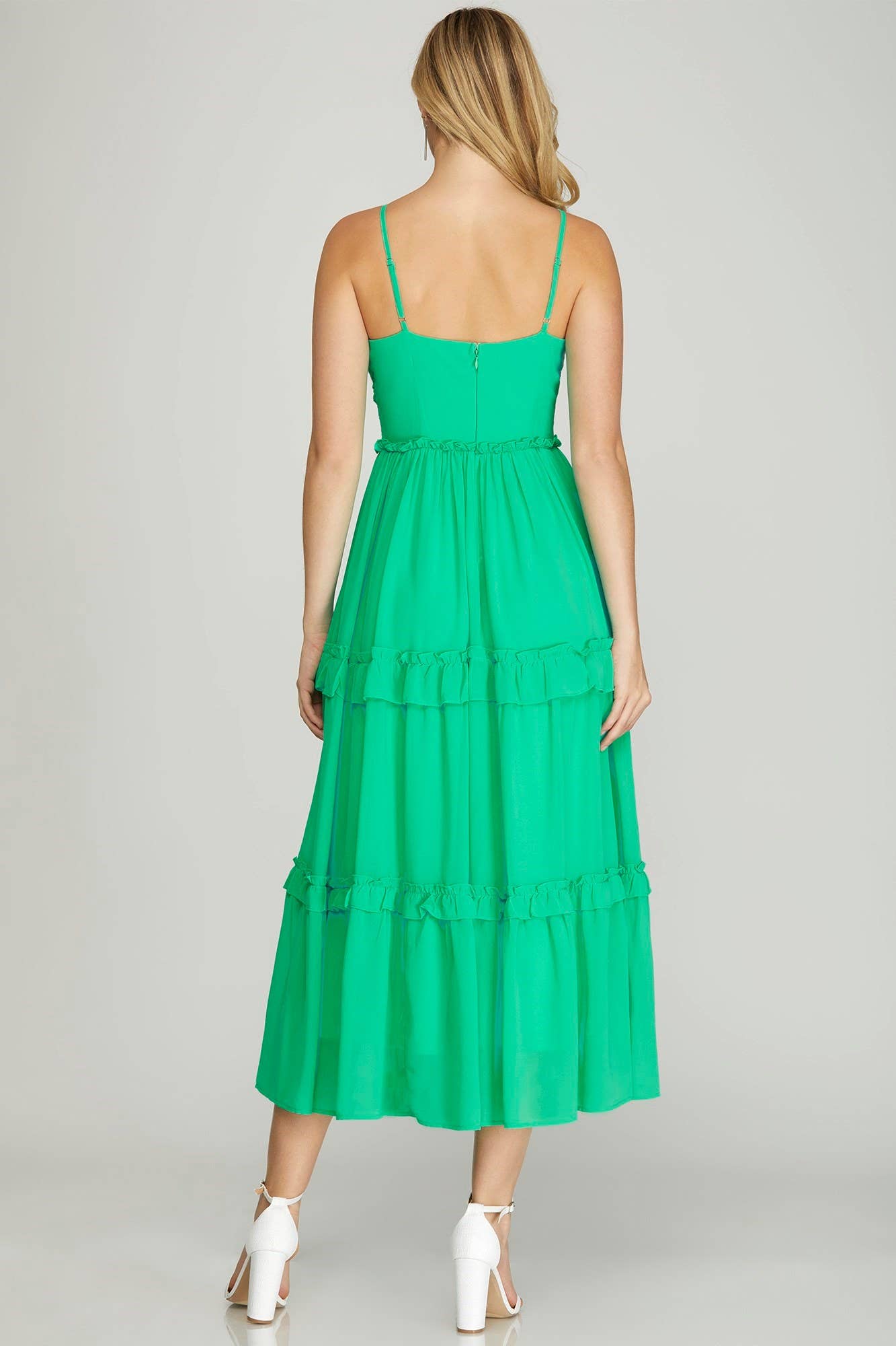 knee length dresses for ladies Ruched Chiffon Midi Dress for Wedding Guests & Semi-Formal Events