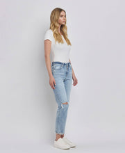 Load image into Gallery viewer, Stone Cold HIGH RISE DISTRESSED STRAIGHT JEANS
