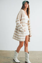 Load image into Gallery viewer, Cozy Elegance Striped Oversized Cardigan
