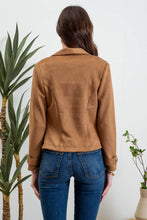 Load image into Gallery viewer, Foxy Rebel Faux Suede Moto Jacket (Black or Camel)
