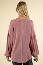 Load image into Gallery viewer, Easy Peezy Two Tone Ribbed V-Neck Oversized Knit Top (3 colors)
