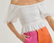 Load image into Gallery viewer, Sweet Swiss Dot Sleeve Smocked Top
