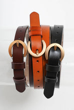 Load image into Gallery viewer, Gold Curved Buckle Waist Belt (Camel or Brown)
