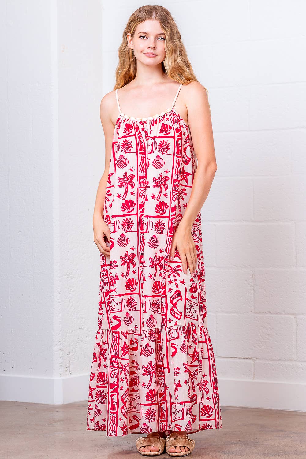 Call me on my Shell Tiered Maxi Dress