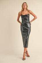 Load image into Gallery viewer, Mirror Mirror Metallic Sequin Strappy Back Dress
