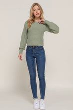 Load image into Gallery viewer, Sweet Moss Semi-Crop Fuzzy Sweater
