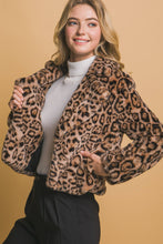 Load image into Gallery viewer, Wild Nights Leopard Faux Fur Drape Jacket
