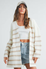 Load image into Gallery viewer, Cozy Elegance Striped Oversized Cardigan
