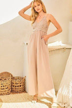 Load image into Gallery viewer, Desert Dreams Boho Lace Trim Jumpsuit
