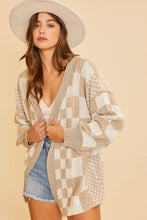 Load image into Gallery viewer, Neutral Checkers Spring Cardigan
