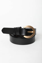 Load image into Gallery viewer, Gold Curved Buckle Waist Belt (Camel or Brown)
