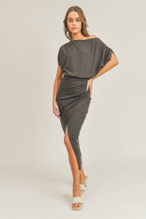 Smoke Show Knit Asymmetrical Dress