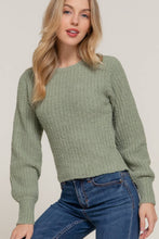 Load image into Gallery viewer, Sweet Moss Semi-Crop Fuzzy Sweater
