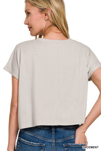 Load image into Gallery viewer, Brushed Soft Short Sleeve Round Neck Cropped Top
