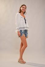 Load image into Gallery viewer, Twilight Orchard Romance Lace Trim Peasant Blouse
