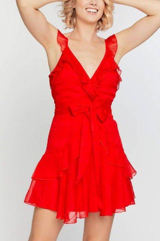 Cherry on Top Red Ruffle Dress