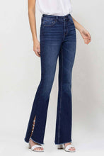 Load image into Gallery viewer, Rolling in the Blues High Rise Side Slit Flare Jean
