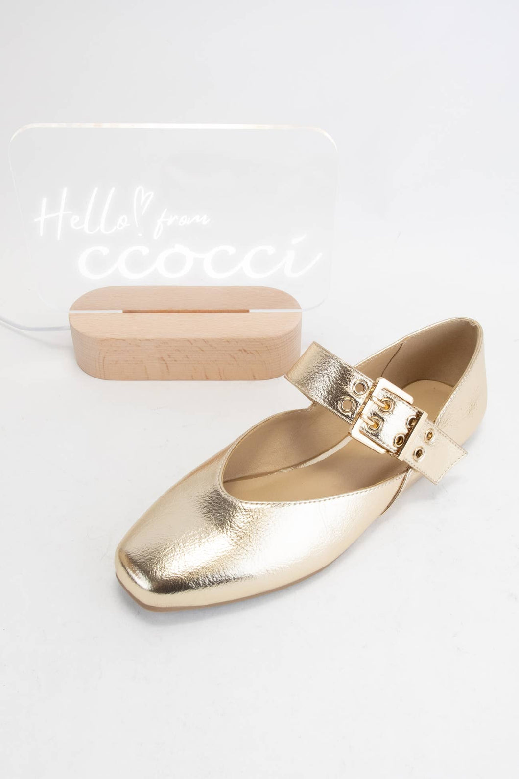 Gold Bliss Mary Jane Ballet Flats