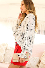 Load image into Gallery viewer, Etched Roses Romantic Blouse
