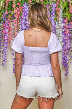 Load image into Gallery viewer, Lavender Fields Peplum Top
